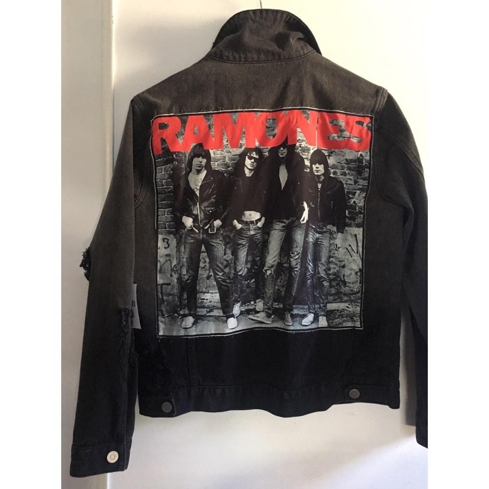 Forever 21 Black ramones denim jacket